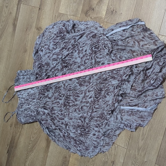 Free People Gauzy Tie Dye Grey Purple Dress Waterfall Mermaid Boho Hippie size S - Picture 8 of 9